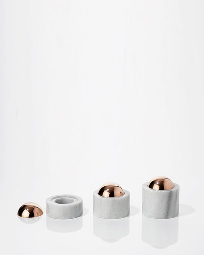 Dome - Tealight candle holder - Set of 3 with copper lids