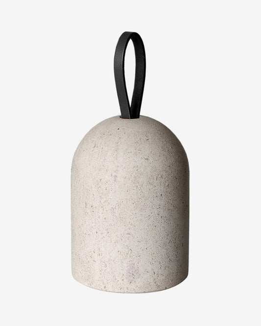 Borne natural stone doorstop with leather handle by Koray Ozgen - ODC Paris